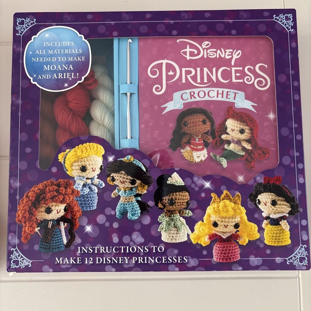 Disney Princess Crochet Kits Moana and Ariel & 12 Patterns